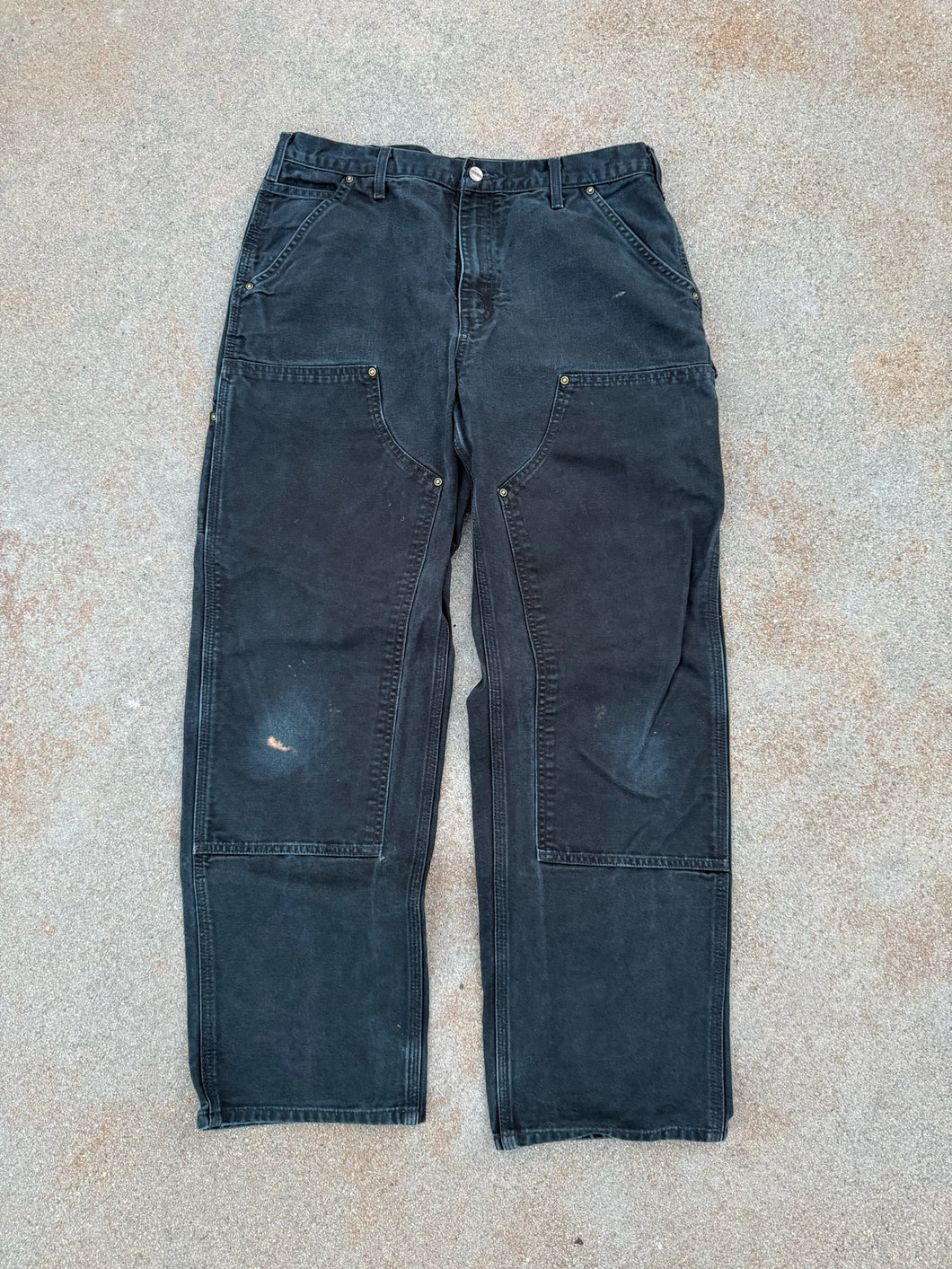 34| Black Double Knee Carhartt Pants