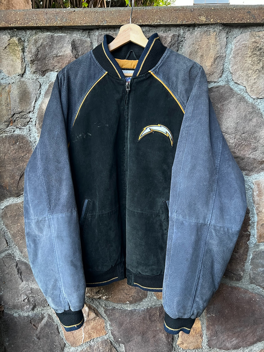 L| 90’s San Diego Chargers Suede Leather Jacket