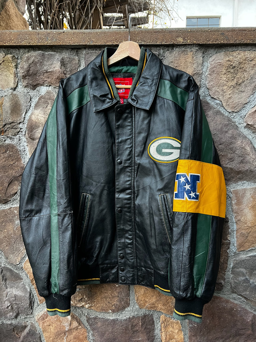 M| Green Bay Packers Leather Jacket